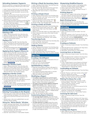 QuickBooks Pro 2018 Quick Reference Training Card - Laminated Tutorial Guide Cheat Sheet (Instructions and Tips)