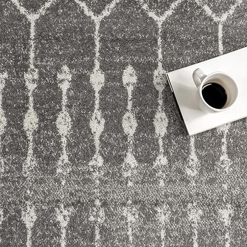 Miniatura 6 de nuLOOM Alfombra decorativa Blythe marroquí, 2 'x 3', gris oscuro