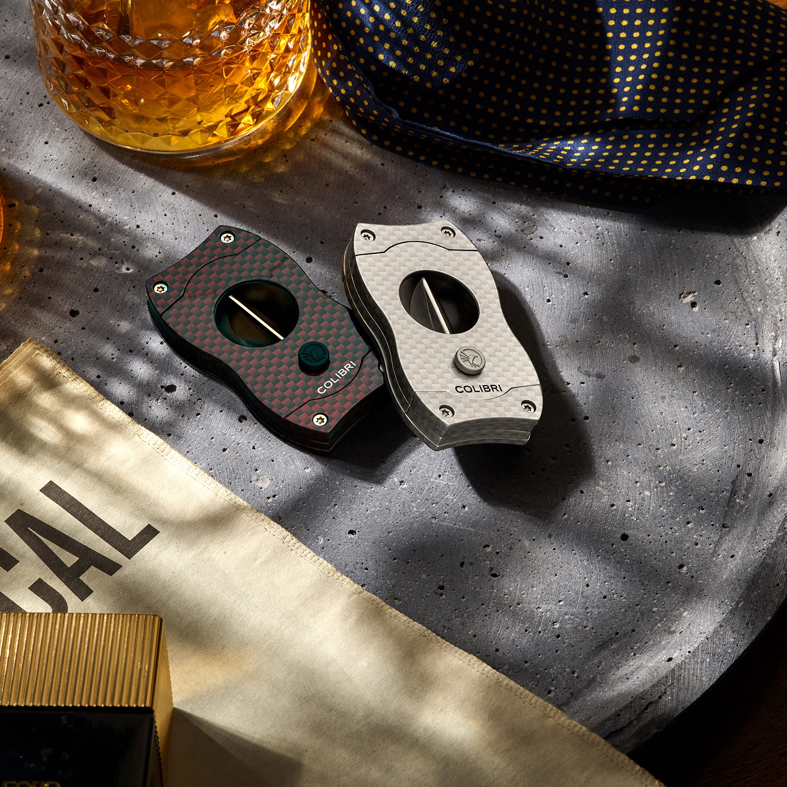 Colibri V-Cut Zigarrenschneider – Diamant-Muster, Bis 7 Mm Schnitttiefe, Für Zigarren Bis 60+ Ringmaß