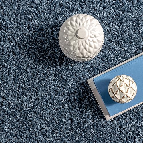 Miniatura 7 de nuLOOM Kara - Alfombra de pasillo sólida, 2 pies 8 pulgadas x 8 pies, color azul