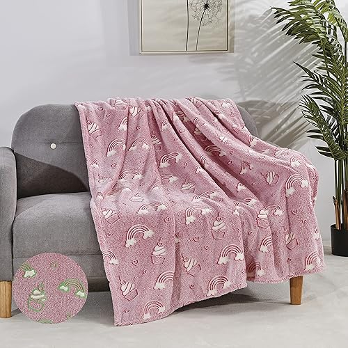 Miniatura 2 de Elegant Comfort Manta ligera que brilla en la oscuridad, ultrasuave, mullida y acogedora, manta luminosa decorativa para todas las estaciones,