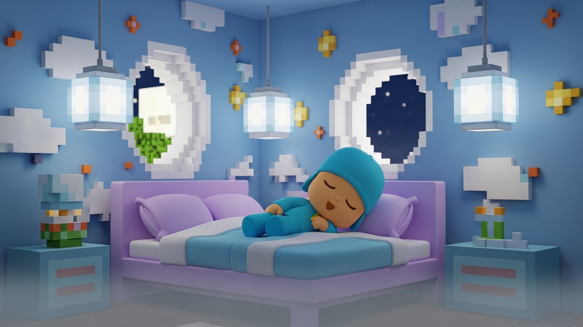 Calm Screen Calm craft Glow: Sleeping Pocoyo – 4K Relaxing Screensaver with Soft ...
