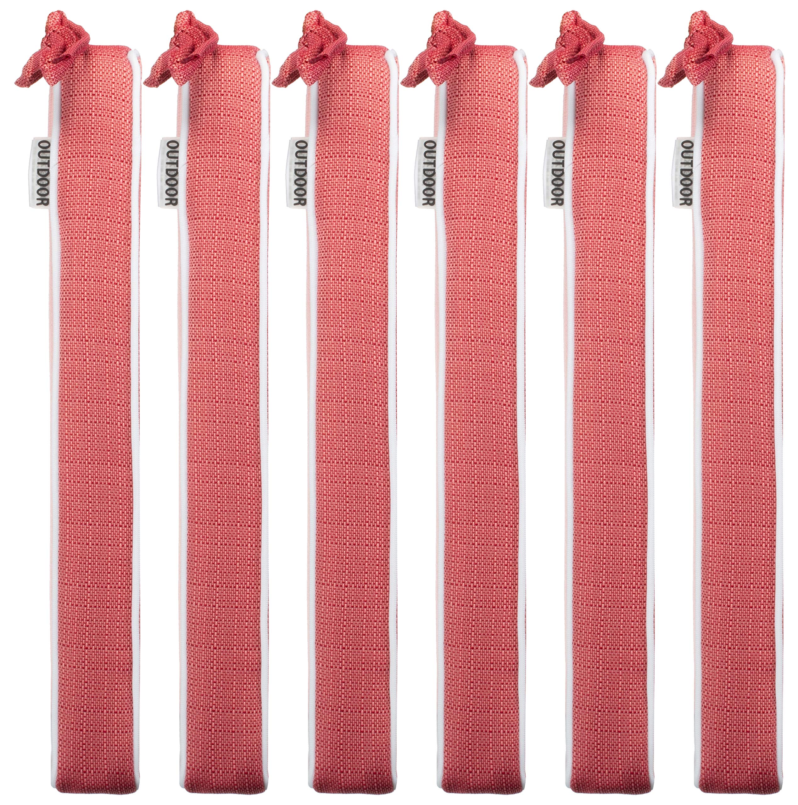 Brandsseller Set de 6 Cojines de asiento 40x40x4 cm – Cojine para silla repelente al Agua con Cintas de Sujeción aspecto de Lino – interior y exterior – Cocina,Terraza, Jardín – Rojo