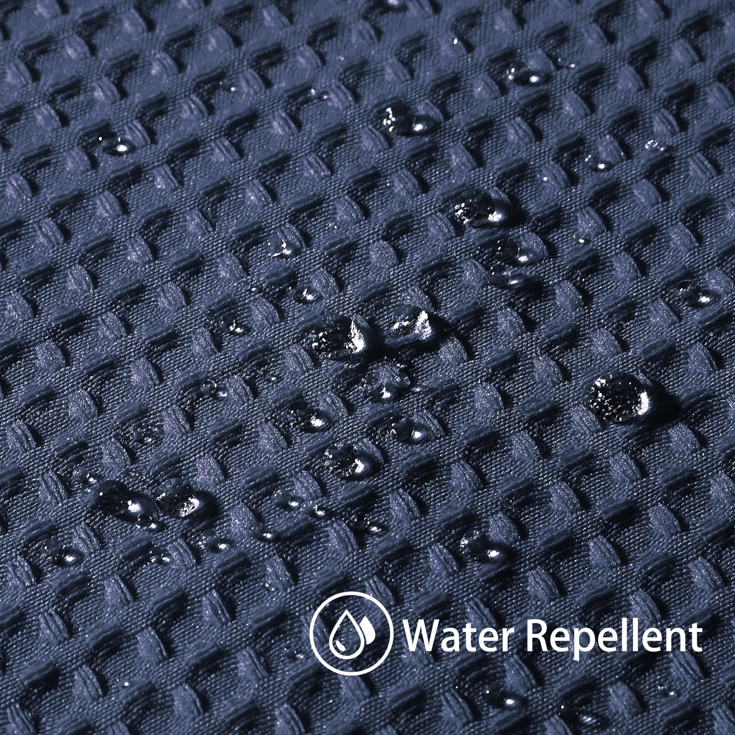 VANZAVANZU Shower Curtain for Bathroom with Metal Hooks Waffle Fabric Shower Curtain Heavy Duty Bath Curtain for Wet Room Bathtub Shower Stall Weighted Hem - Image 3