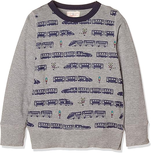 Amazon マザウェイズ モノクロ電車柄トレーナー ボーイズ 1192b 杢グレー 日本 110 日本サイズ110 相当 トレーナー パーカー 通販