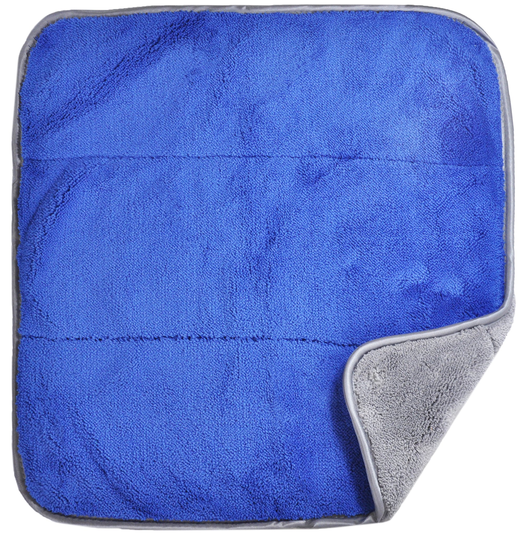 Ultraplush Premium Microfiber Towels by Detailer 365 | 850 GSM Thread Count for Ultra Smooth Polishing and Drying | Super Absorbent with Silk Lined Border (3 Pack, Blue/Grey 16