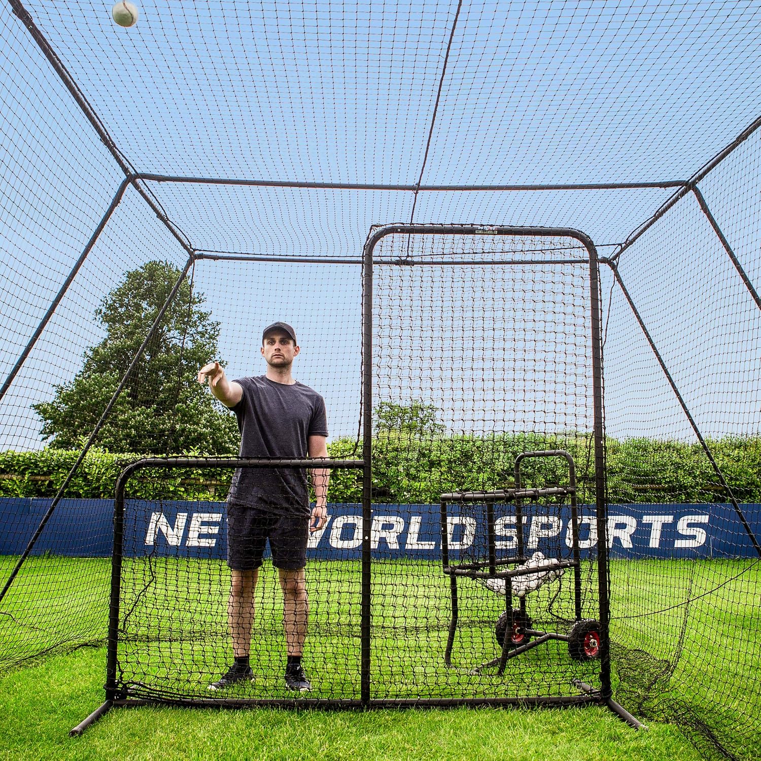 FORTRESS Trapezoid Baseball Batting Cage Kit - Complete Cage, Connector Set, and Premium Net Package for Ultimate Performance!