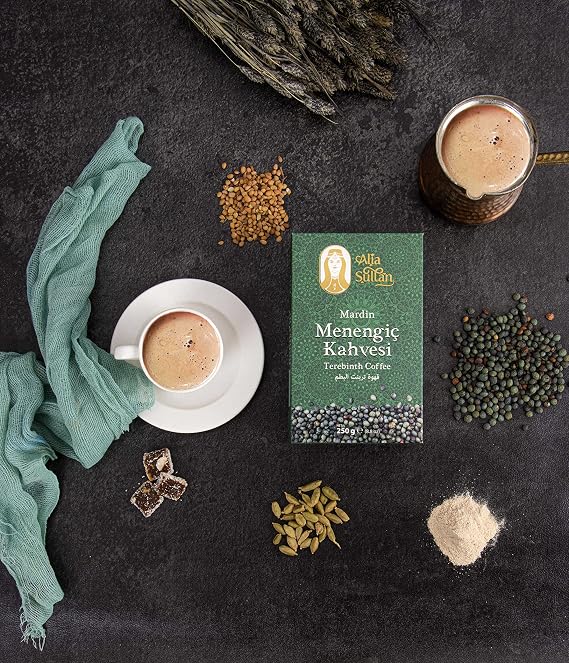 Alia Sultan Mardin Terebinth Coffee 250 g Package - Authentic and Traditional Rich Taste - Containing Wild Pistachios - Gummy Taste - Excellent Aroma
