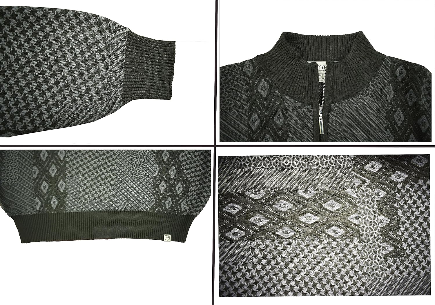 STACY ADAMS Men’s Sweater Jacquard Flourish Tonal Design