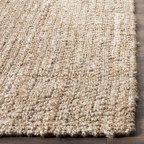 Miniatura 3 de SAFAVIEH Alfombra de área de colección de fibra natural, 6 x 9 pies, natural, yute hecho a mano, ideal para zonas de alto tráfico en sala de estar,