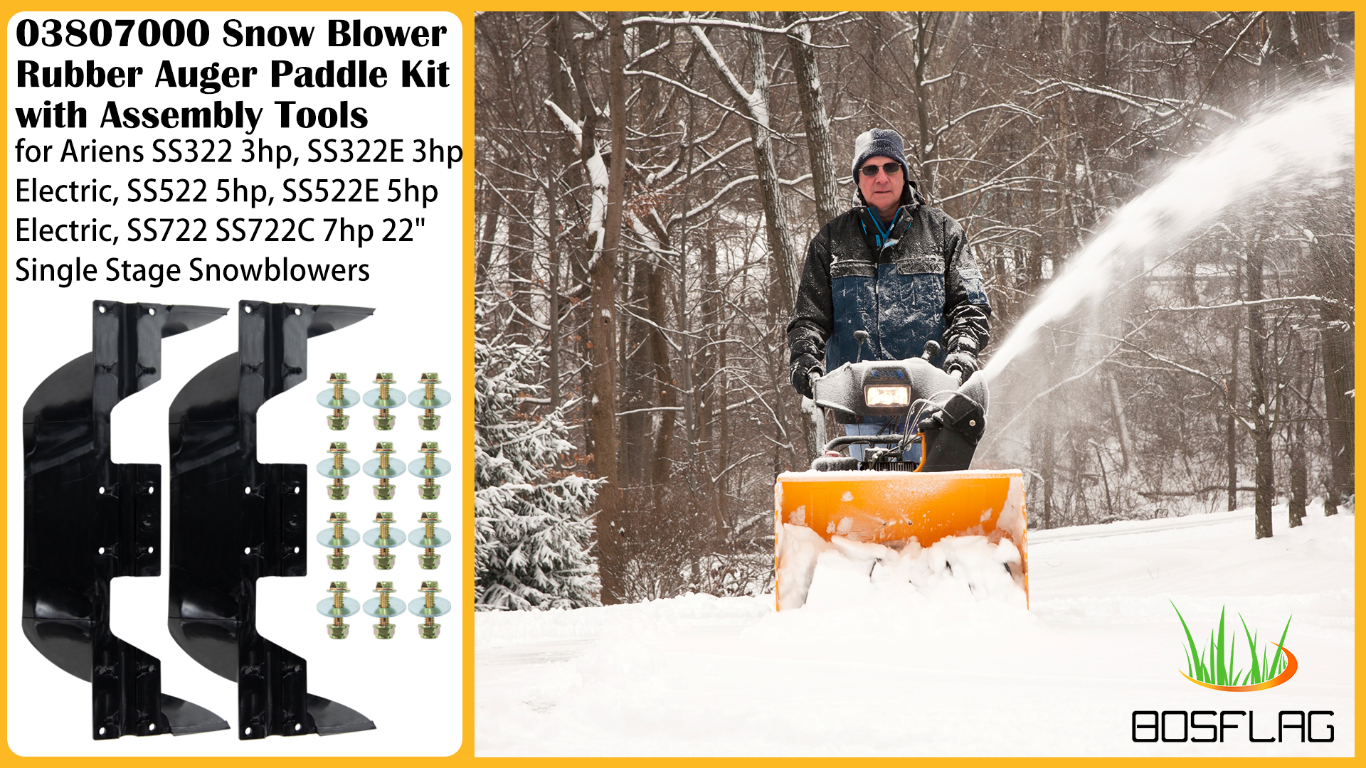 Amazon.com: BOSFLAG 03807000 Snow Blower Auger Paddle Replaces