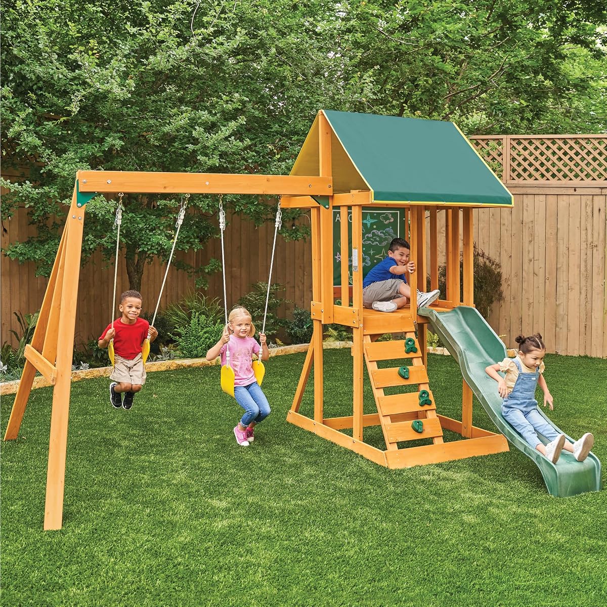 KidKraft Appleton Wooden Swing Set, (Amazon Exclusive) image 1
