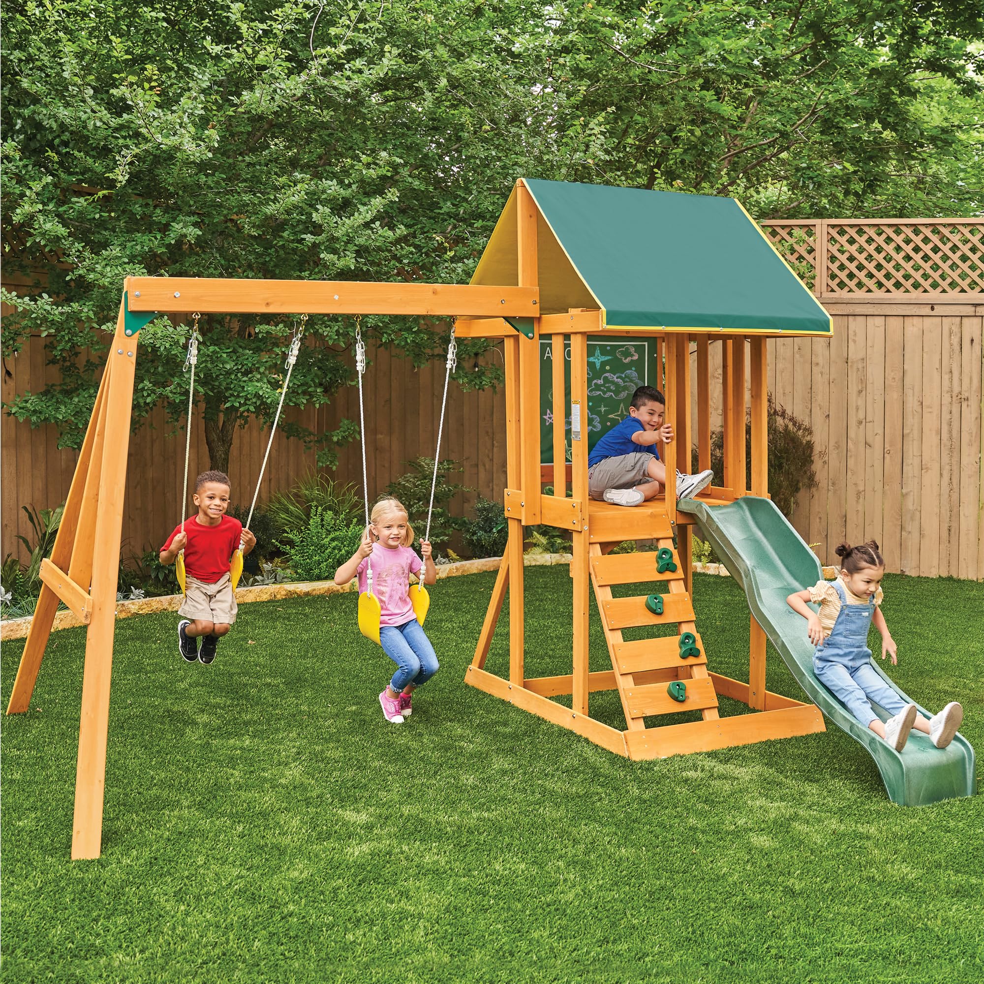 kidkraft appleton wooden swing set, (amazon exclusive)