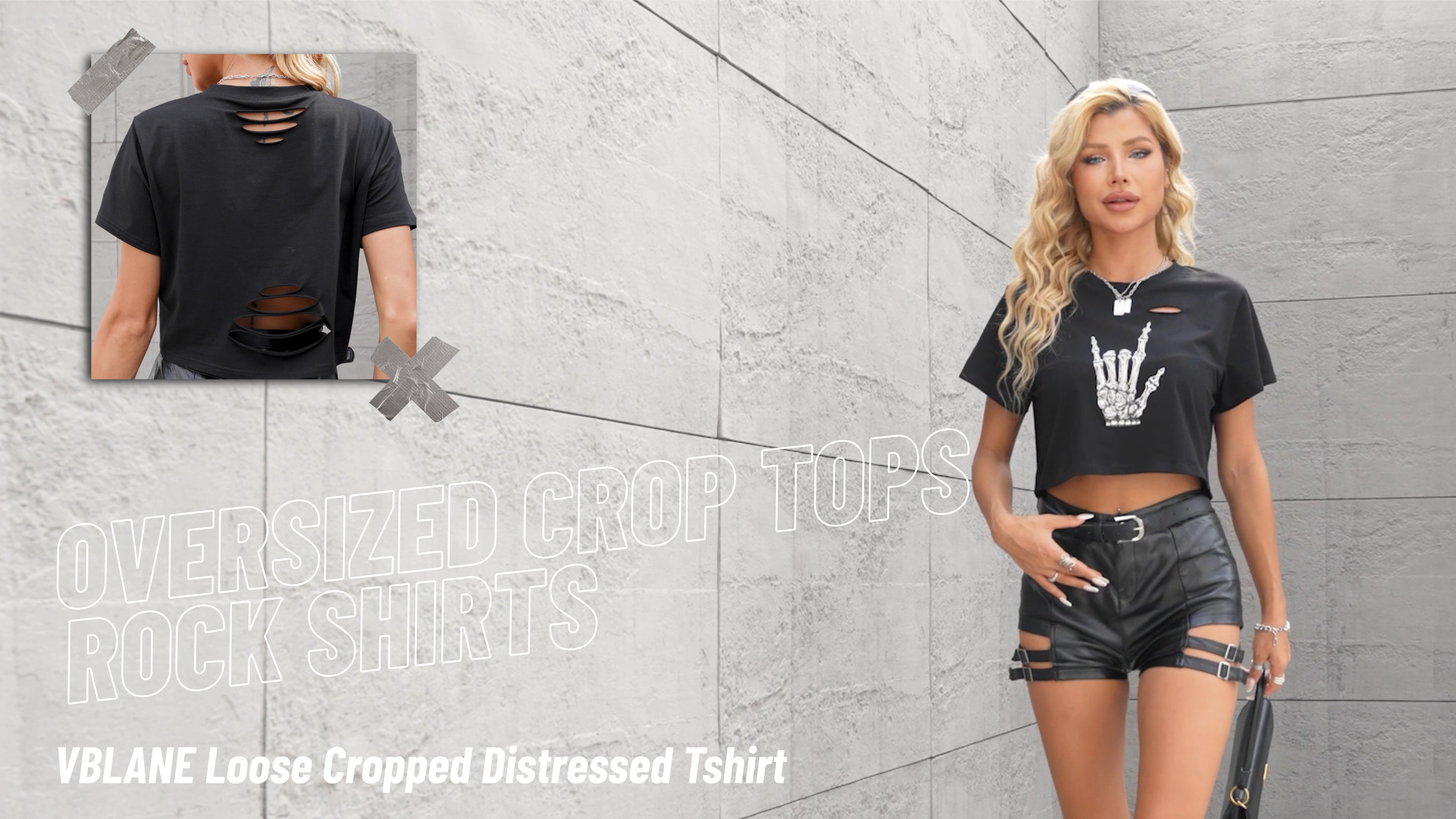 vblane Graphic Oversized Crop Tops for Women Loose Cropped