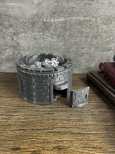 Miniatura 2 de MunnyGrubbers - Castle Dice Popper V2 - Cárcel de dados - para TTRPG y juegos de mesa - (Juego de dados D20 aleatorios de 7 piezas incluidos) -