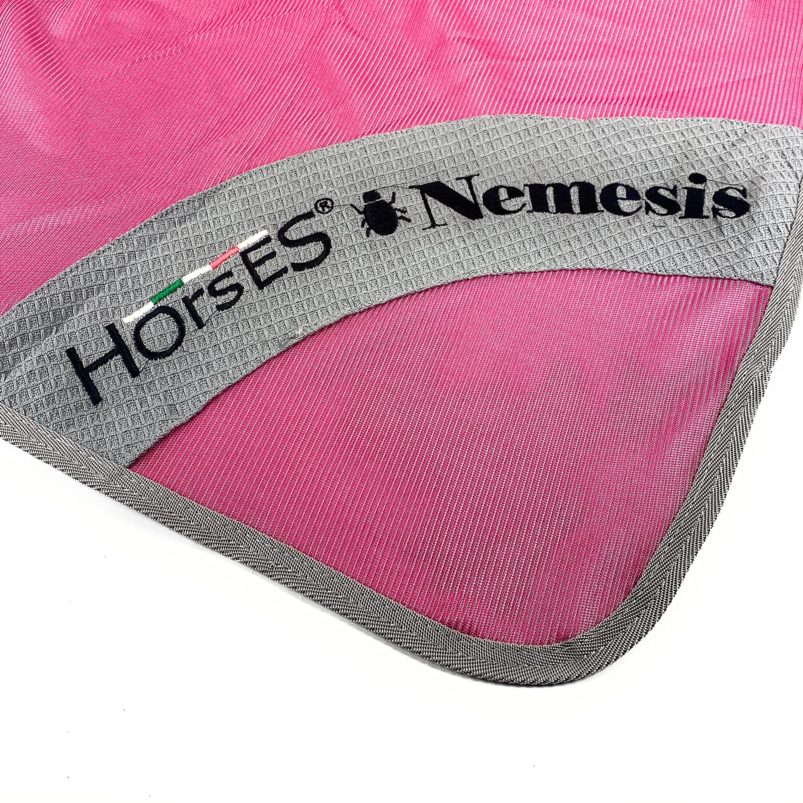 Horses, Manta antimoscas transpirable, modelo Nemesis, esgrima de los rayos solares, red densa de tejido de malla, contra moscas e insectos (135 cm, fucsia)