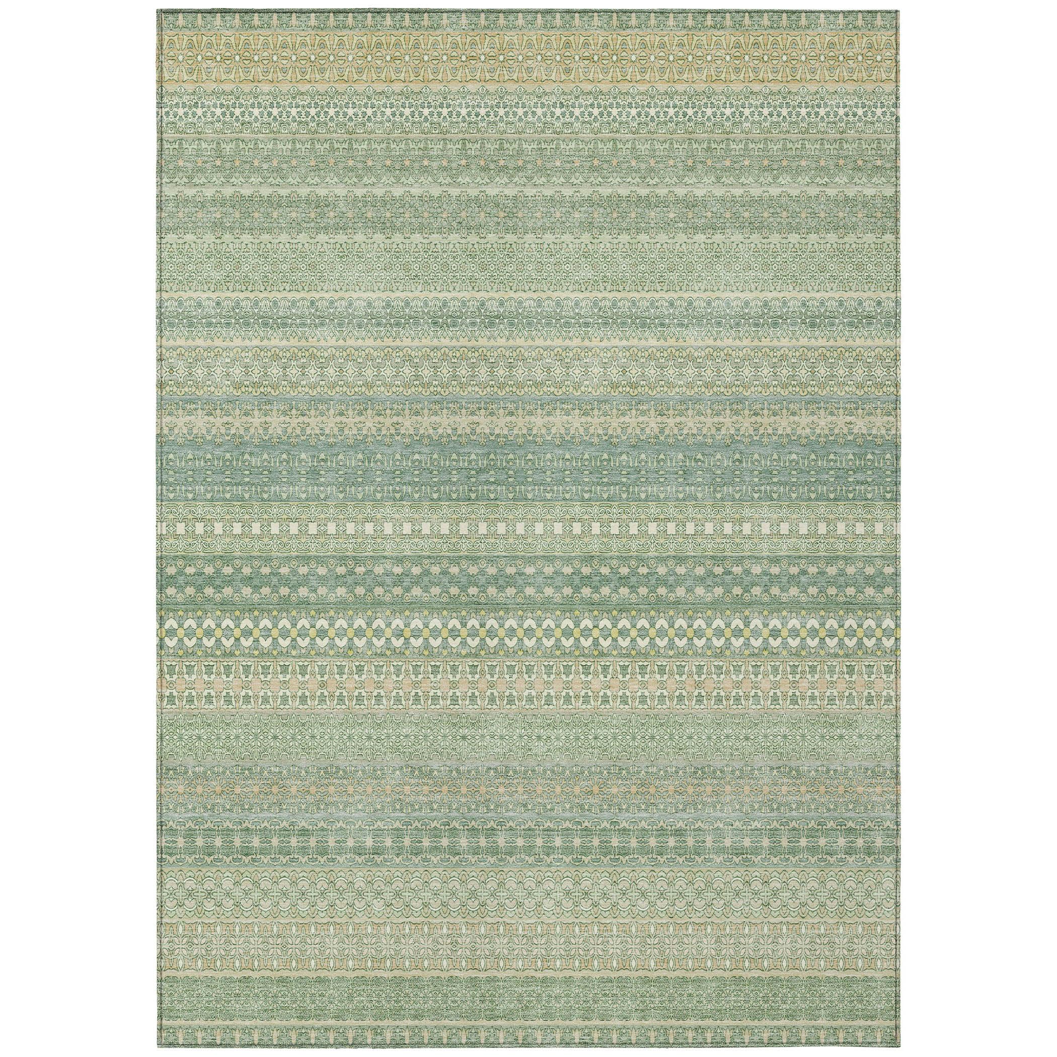 Addison Rugs Chantille ACN527 Green 3' x 5 Indoor Outdoor Area Rug, Stain Resistant, Machine Washable, Non Shedding, Bedroom, Living Room, Dining Room