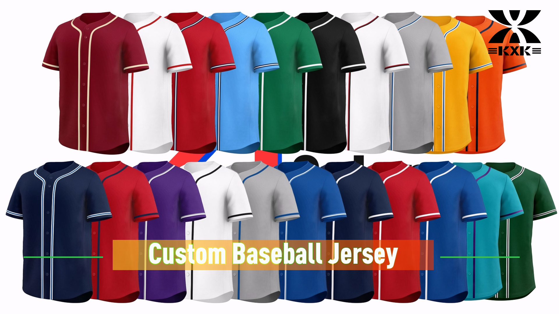 Camiseta de béisbol KXK sin estampados estilo hip hop para hombres y mujeres miniatura 5