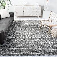 Vista 18 de SAFAVIEH Alfombra 9x12 - Colección Arizona Shag - Grande - Marfil y Beige, Diseño Marroquí Boho, No Desprende Pelo y Fácil de Limpiar, Ideal