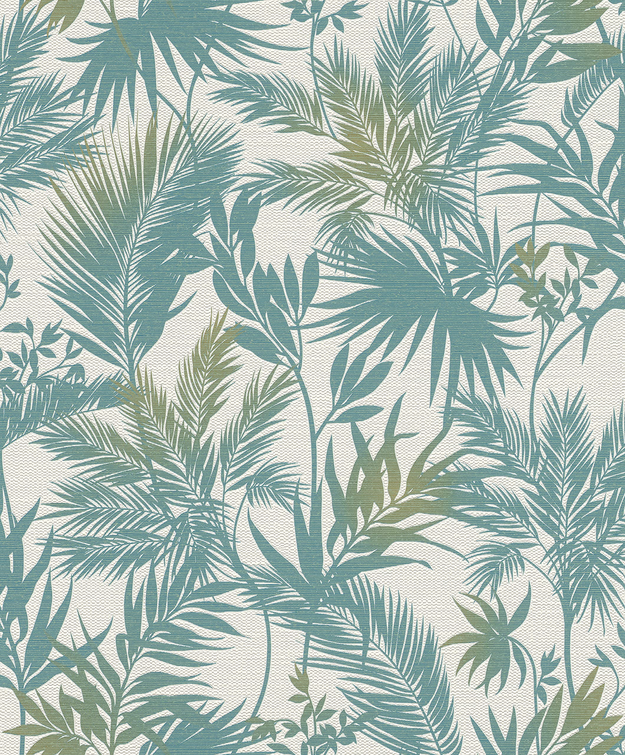 Rasch Turquoise Paperhangings Non Woven Wallpaper (Botanical) White 10,05 M X 0,53 M Kalahari 704112