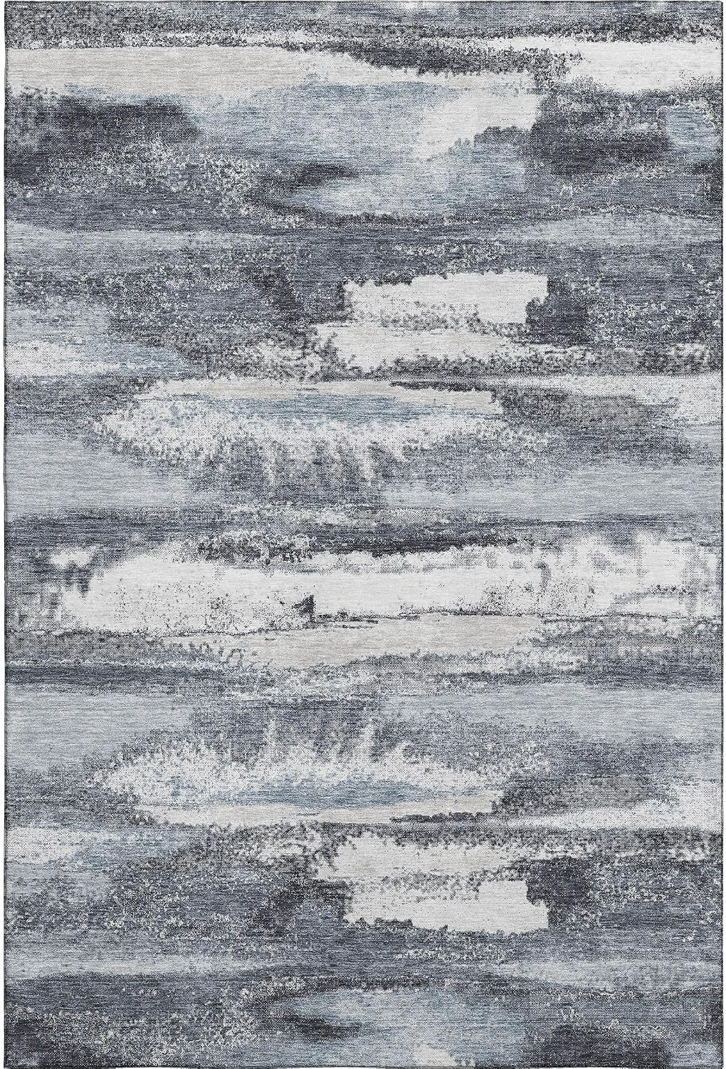 Addison Rugs Mayfield AMF942 Gray 3' x 5' Indoor Premium Machine Washable Rug, Silky Soft, Easy Clean, Non Shedding, Bedroom, Living Room, Dining Room, Kitchen, Rug