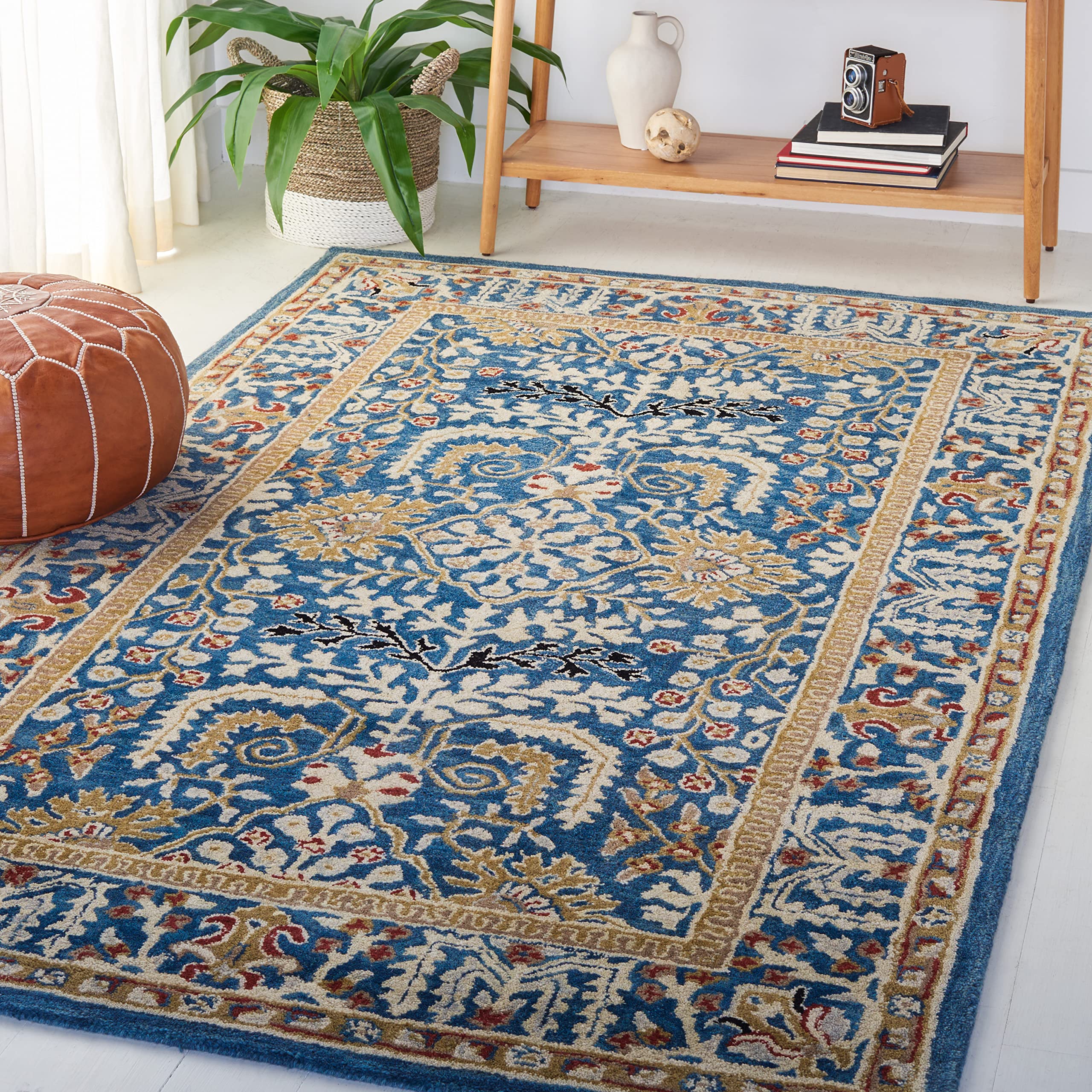Tapis de chambre court SAFAVIEH Atlas bleu marine multicolore rectangle 122 X 183 cm