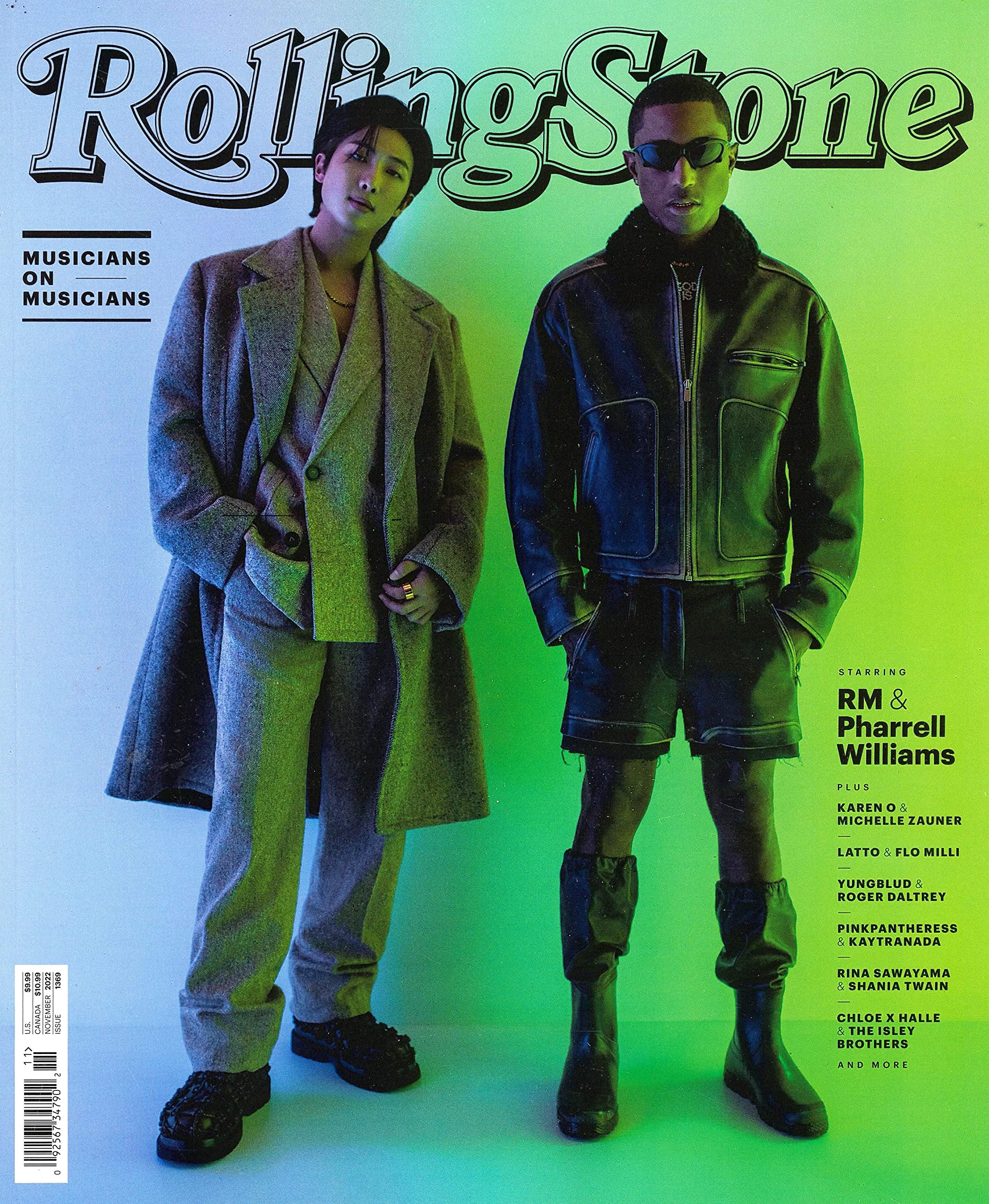 ROLLING STONE MAG. - NOVEMBER 2022 - RM & PHARRELL WILLIAMS - MUSICIANS ON MUSICIANS