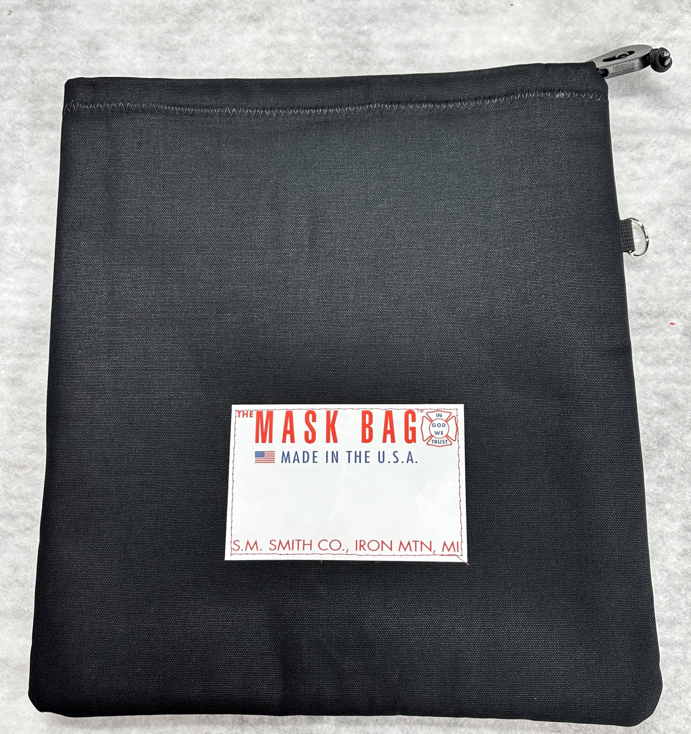 Firefighter SCBA Face Piece Respirator Mask Bag, Canvas Outer, fleece Liner, Firefighter, First Responder, and Safety Persons (Black)