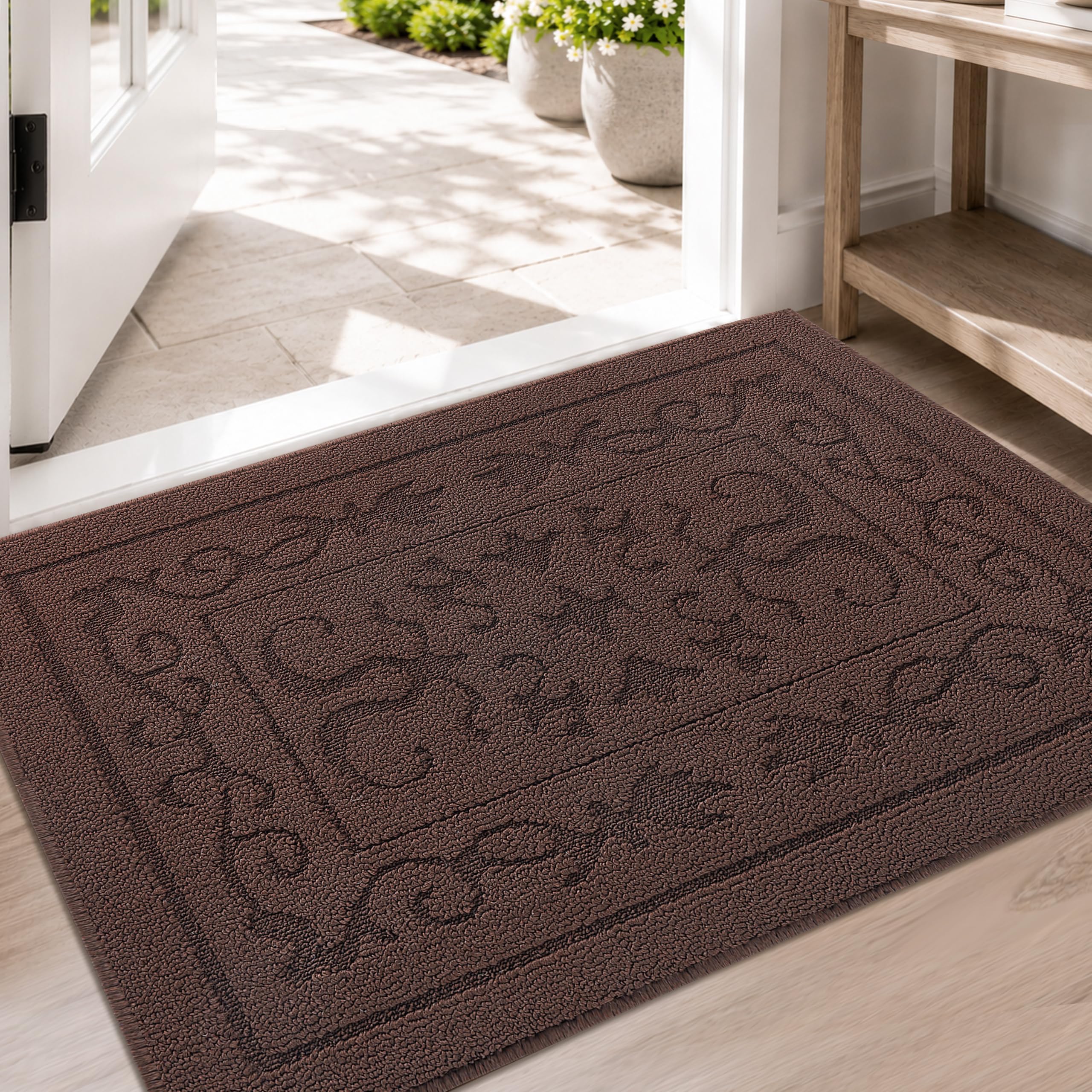 Tapete para Puerta de Interior, tapete de Interior para Entrada, Antideslizante, superabsorbente, Resistente a la Suciedad, Lavable a máquina, de bajo Perfil, Alfombra para Puerta Interior, Alfombra