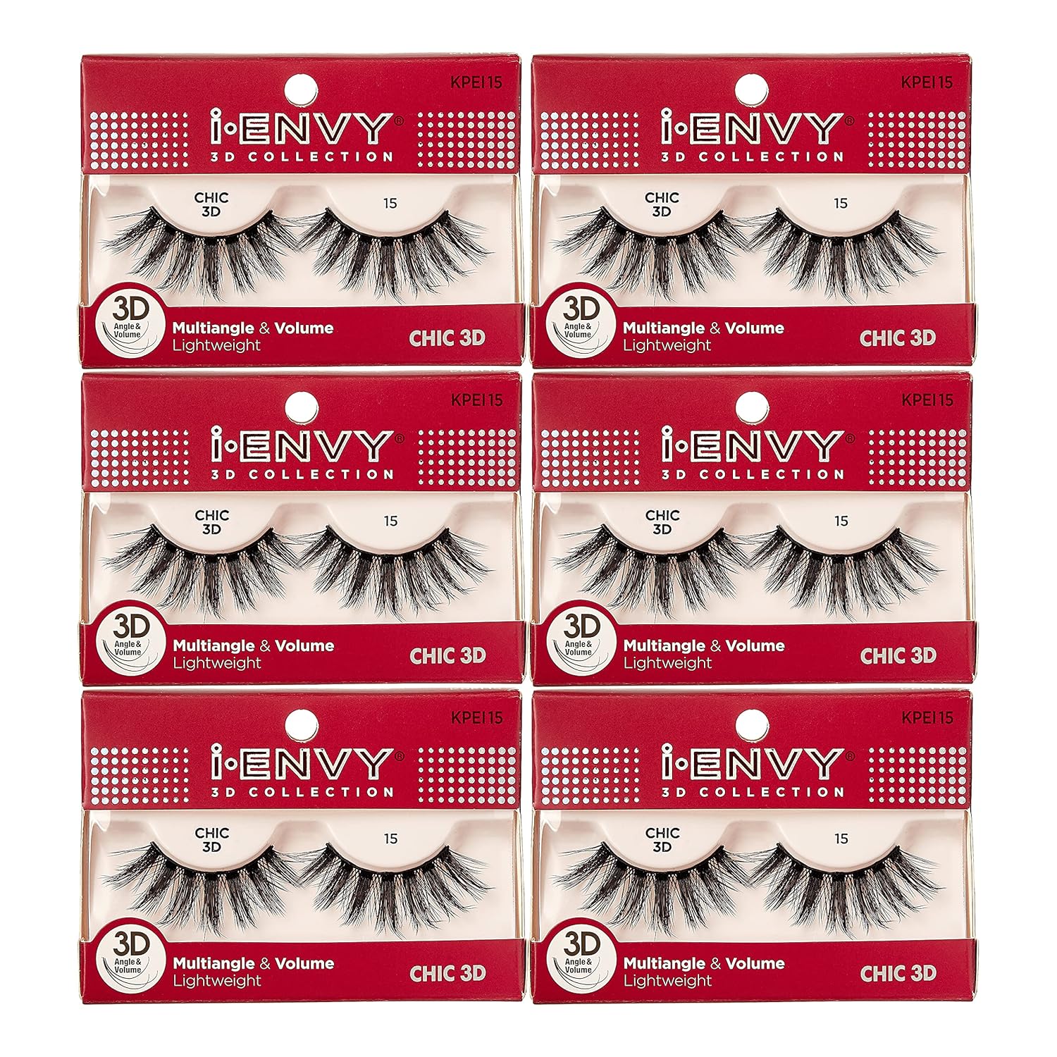 i-Envy 3D Glam Collection Multi-angle & Volume (6 PACK, KPEI15)