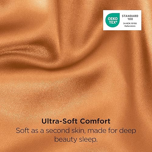 Miniatura 6 de Bedsure Fundas de almohada de satén, similares a las fundas de almohada de seda tamaño Queen, juego de 2, fundas de almohada para mujeres dormidas