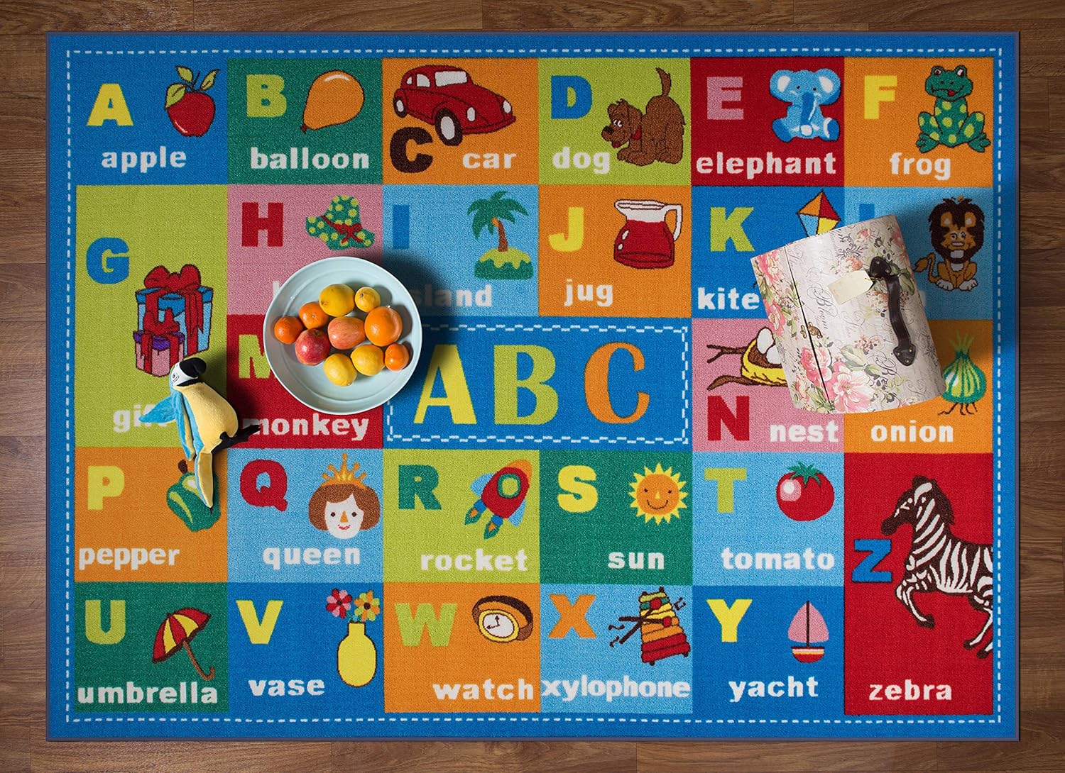 Rugshop Kids Educational Learning Alphabet Symbols Non Skid (Non Slip) Area Rug 3'3" x 4'7" Multi