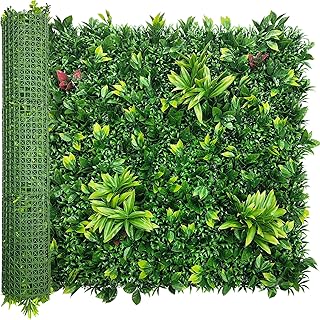 Artificial Boxwood Panels: 40" x 120" (33.5 sqft) UV-Anti Fake Grass Ivy Privacy Hedge Greenery B...