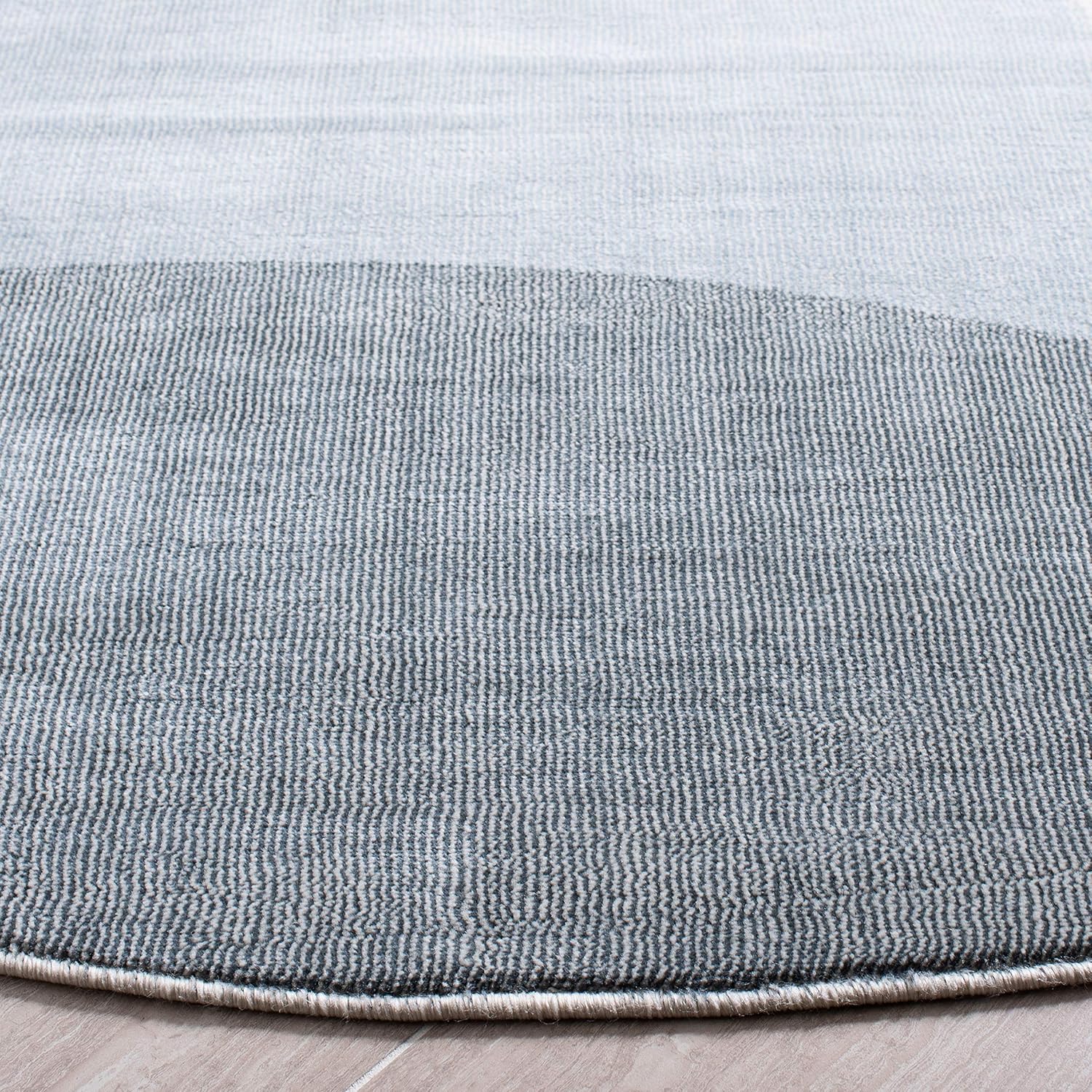 SAFAVIEH Orwell Collection Area Rug - 3' Round, Ivory & Blue, Mid-Century Modern Abstract Design, Non-Shedding & Easy Care, Ideal for High Traffic Areas in Living Room, Bedroom (ORW370A)