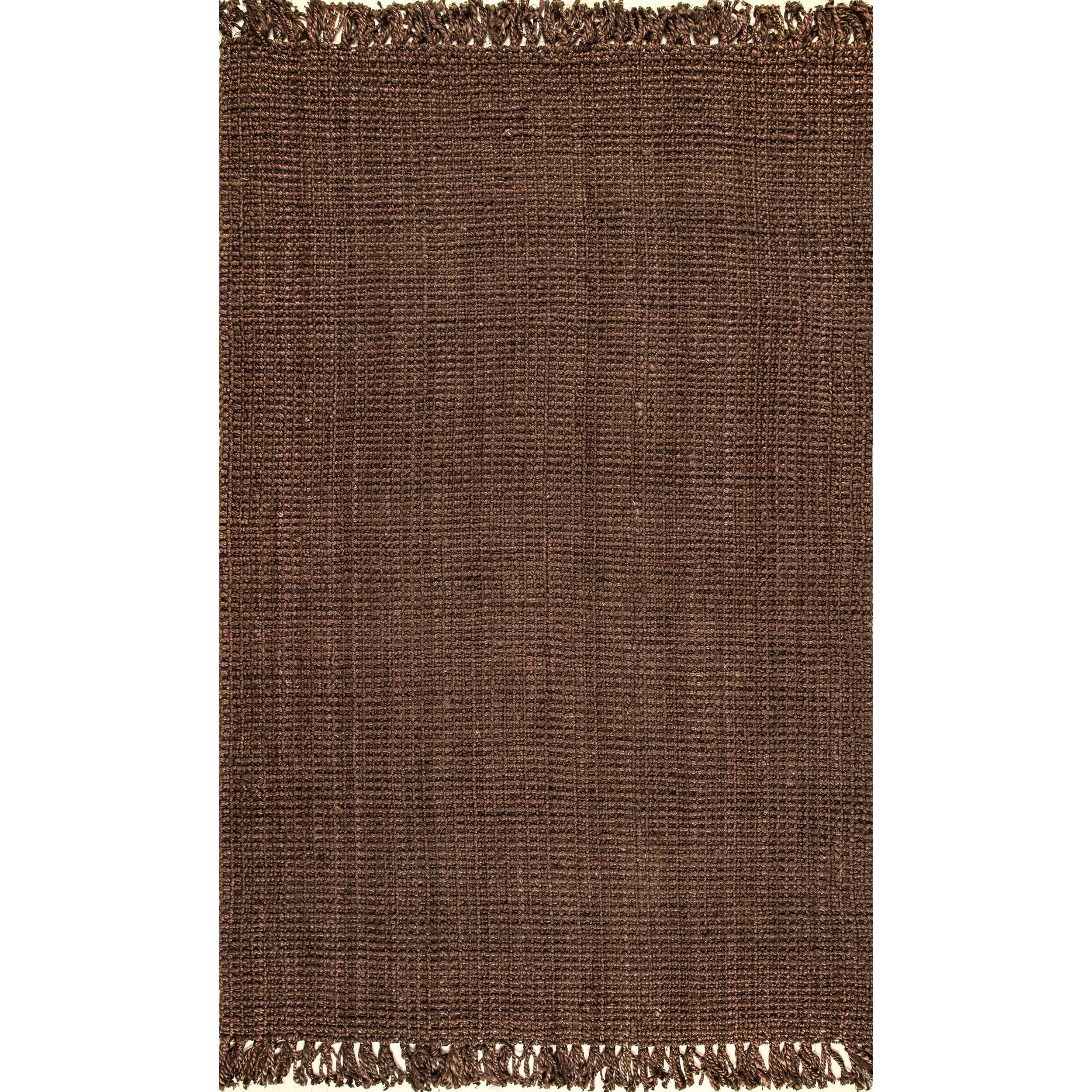 nuLOOM Daniela Farmhouse Chunky Jute Area Rug, 5' x 7' 6", Chocolate