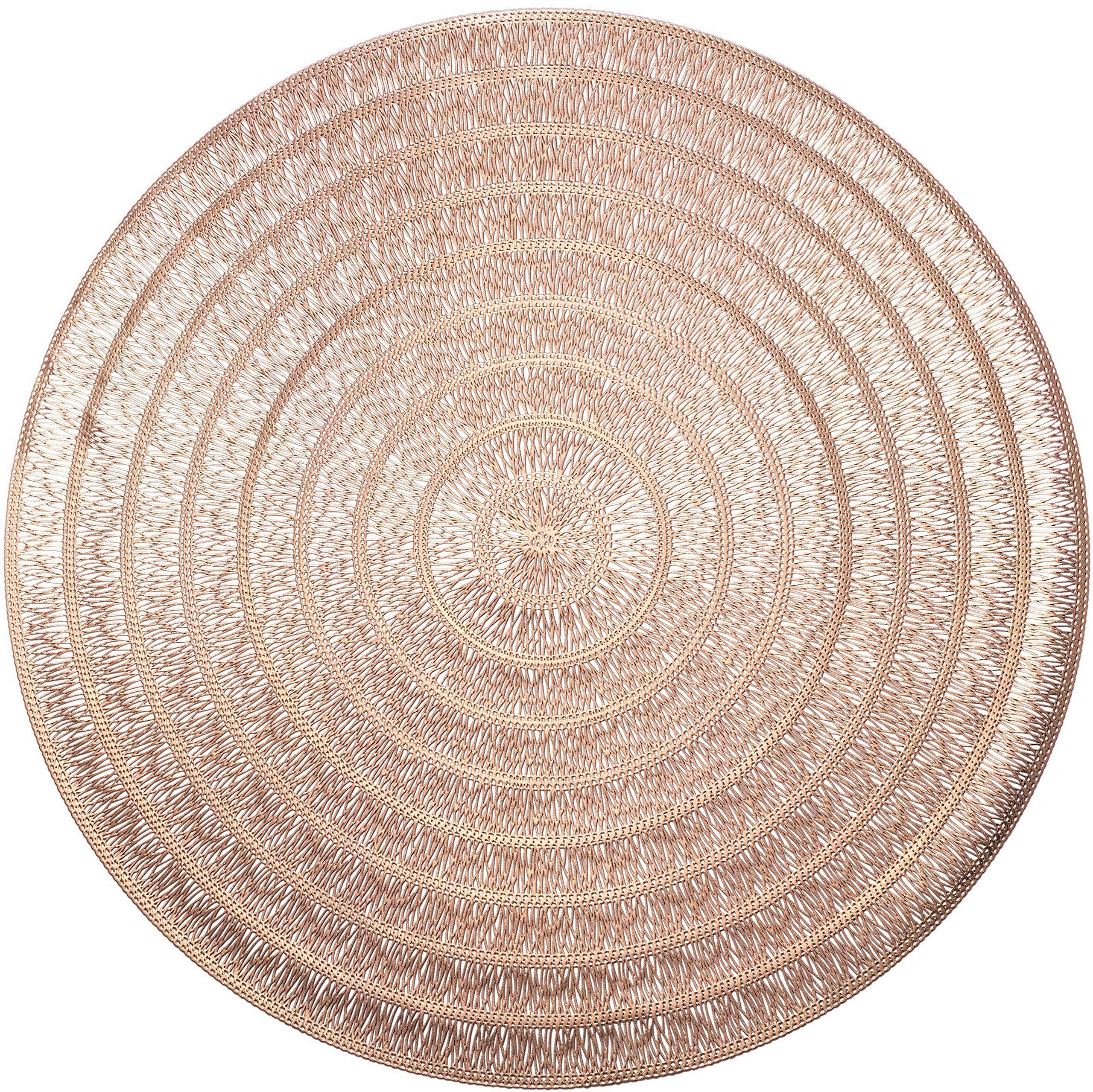 Occasions 10 Pieces Pack Pressed Vinyl Metallic Placemats/Wedding Accent Placemat (Life-Matt Rose Gold)