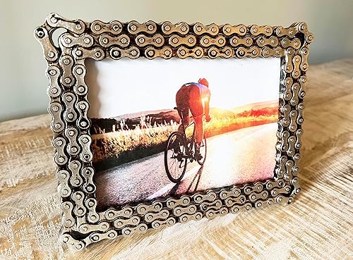 Vista 5 de Top Brass Marco de fotos de cadena de bicicletamotocicleta 5 "x 7" foto - Cadena de bicicleta sintética