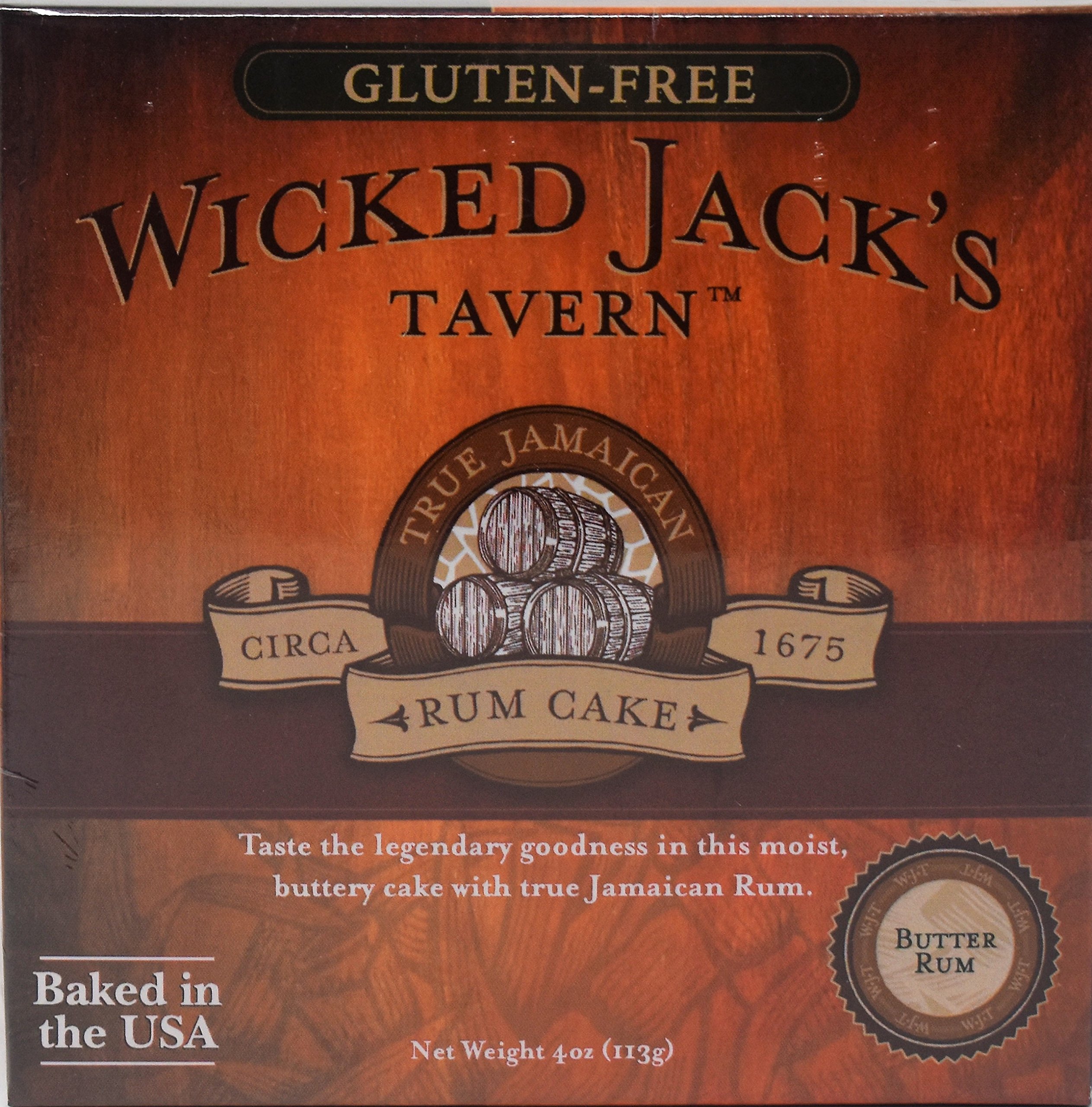 Wicked Jack's Tavern Jamaican Rum Cake (Gluten Free Butter Rum, 4 Ounce)