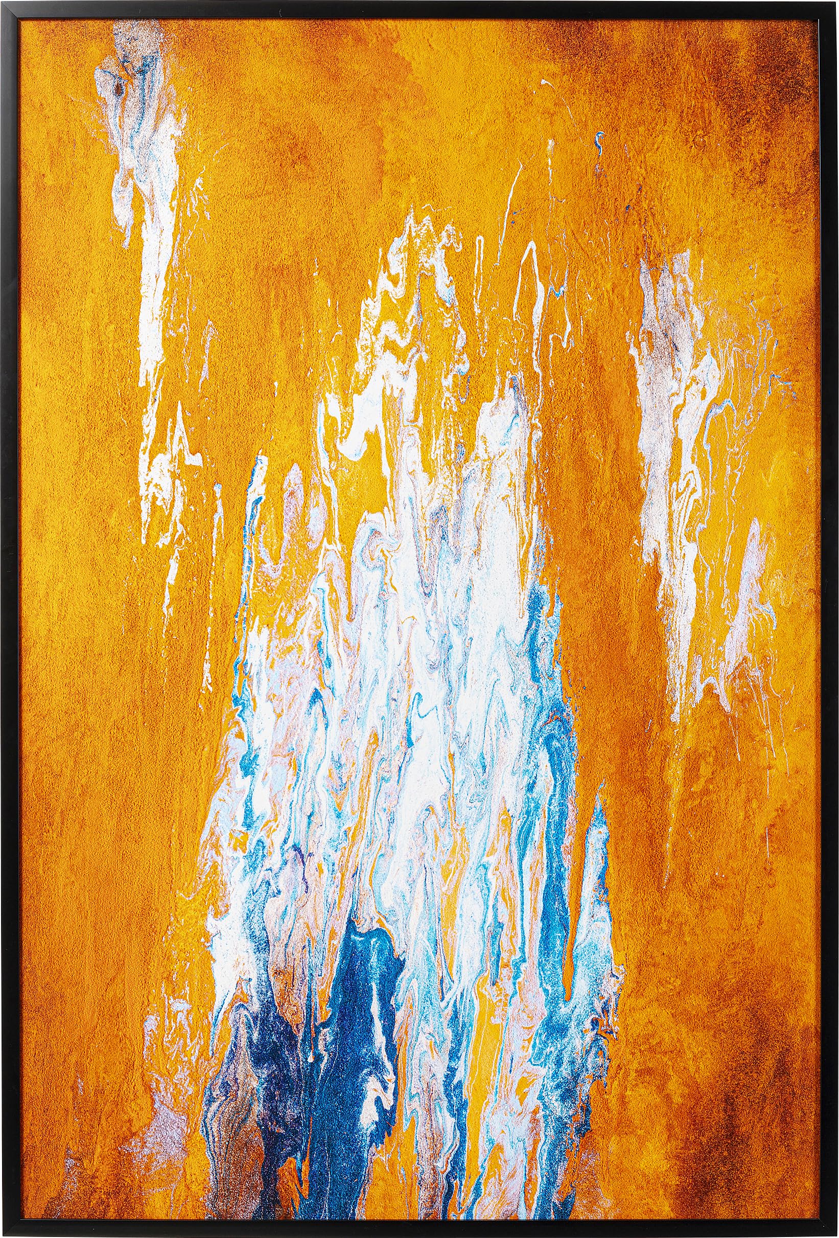 KARE Design Framed Picture Artistas, Orange, Rectangular, Abstract Wall Art, Modern Design, Decorative Home Accessories for Living Room, Bedroom, 80x120cm (HxW)