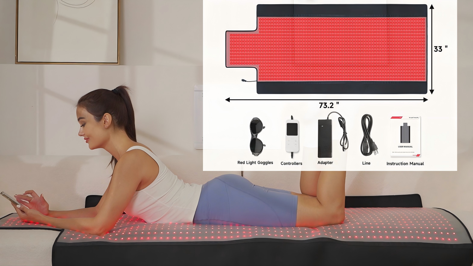 Amazon.com: 2025 Red Light Therapy Mat for Full Body 73