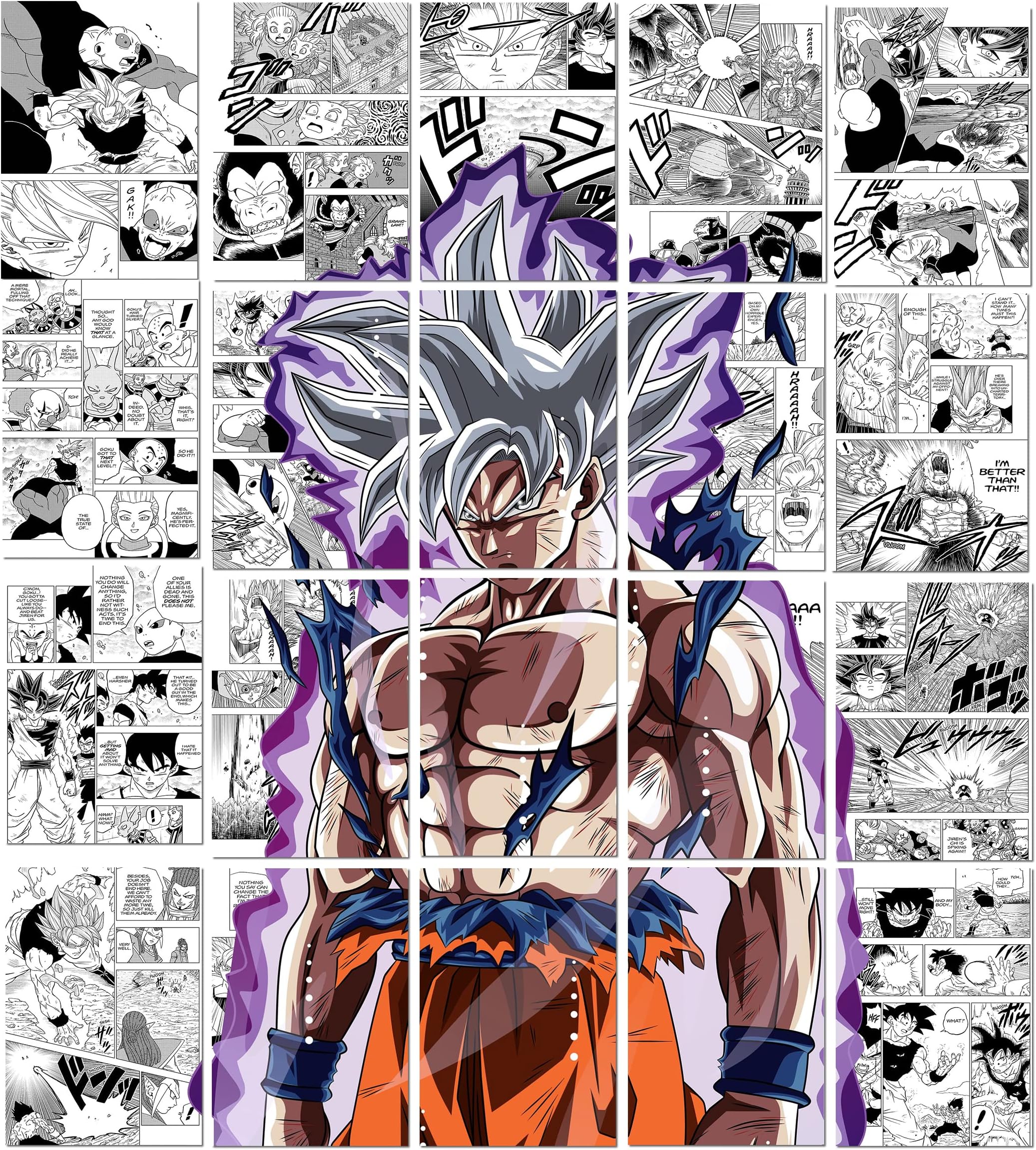 RedCloud Goku Ultra Instinct Dragon ball Z Manga Anime Posters Set of 20 – A4 Premium 300 GSM Thick Paper Anime Wall Art
