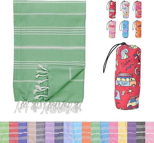 Toalla de playa turca 100% algodón ligera manta de playa de gran tamaño Suave, duradera, libre de arena, toalla de playa de secado rápido para