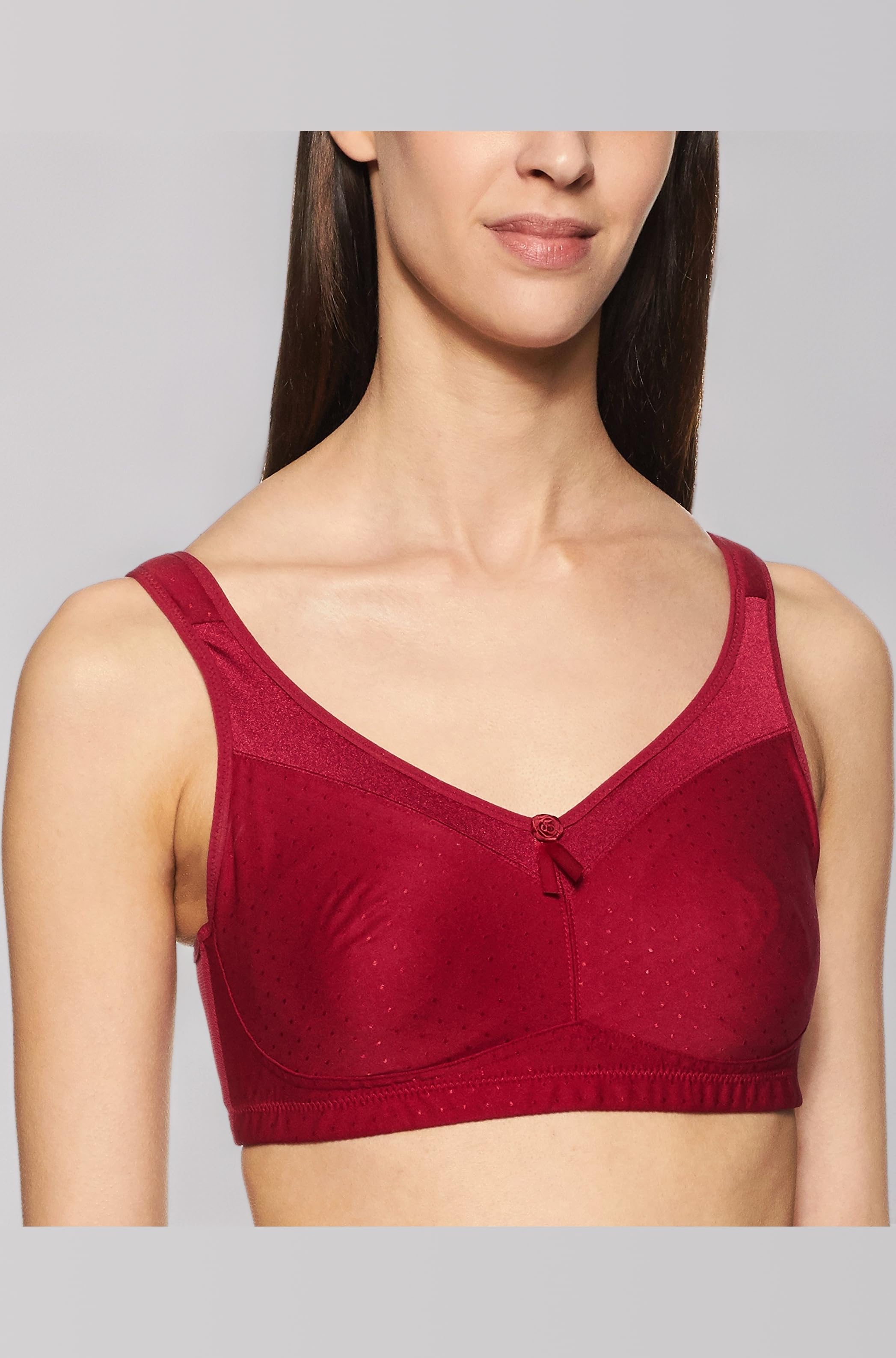 Enamor Non-Padded Wirefree Full Coverage Bra (FB12_Masai_38DD) Red