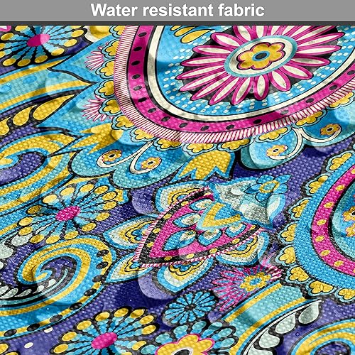 Miniatura 180 de Ambesonne Tela Geométrica por Yarda, Diseño Monocromo Patrón Abstracto de Líneas Continuas sobre Fondo Liso, Tela de Punto Elástico para Ropa