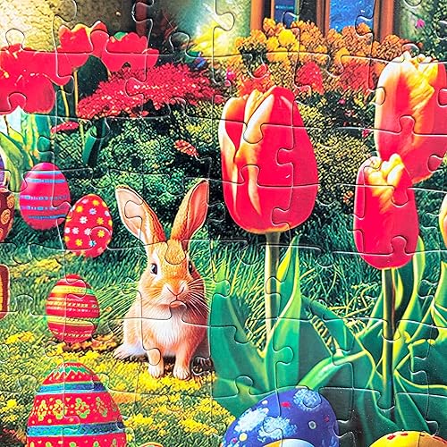 Miniatura 5 de Rompecabezas de 300 piezas para adultos y niños, rompecabezas de Pascua, casa de hongos
