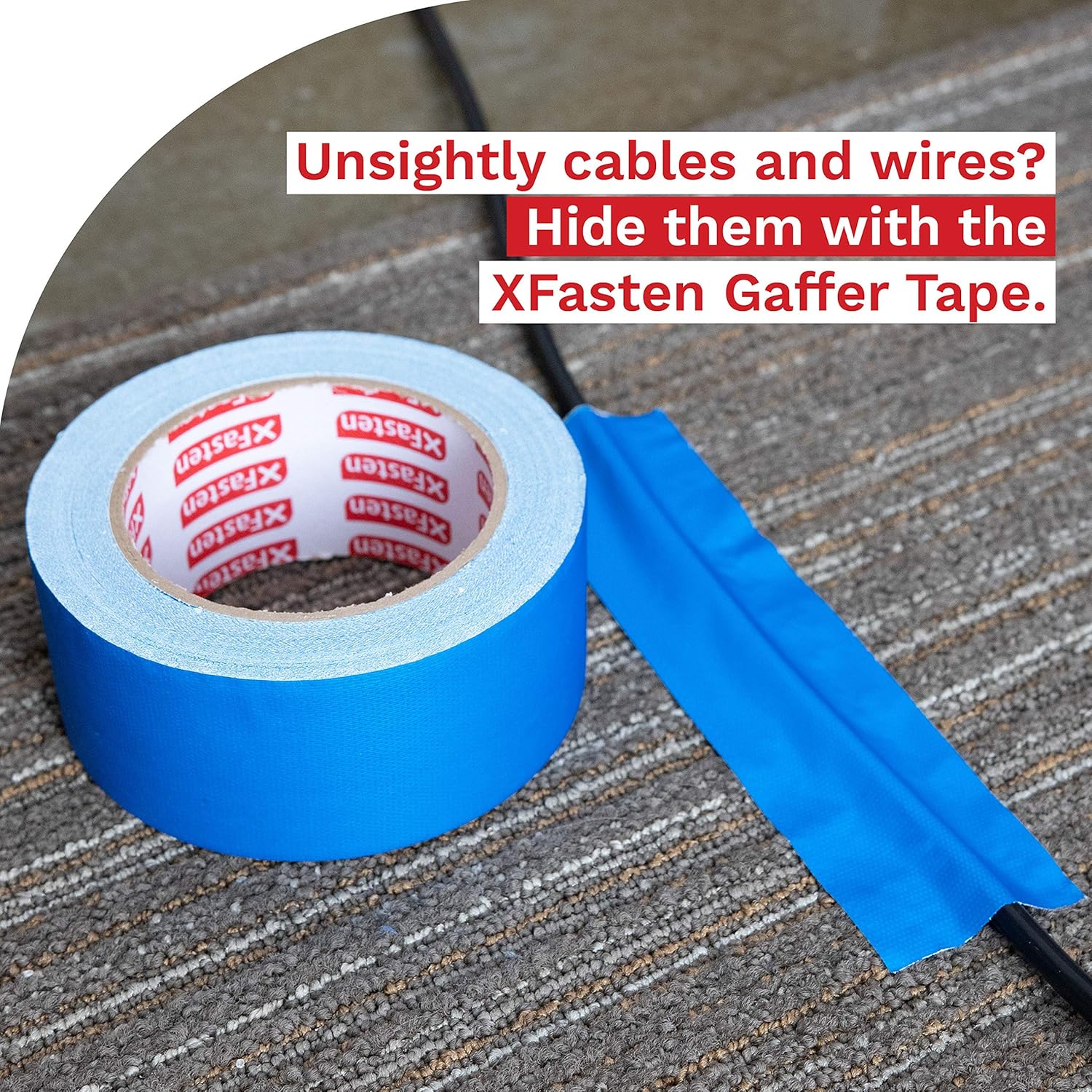 XFasten Professional Grade Gaffer Tape, 2 Inch x 30 Yards (Blue), Colored Gaffer Floor Tape for Cables, Photography, Stage Arrangement, and Interior Design : Industrial & Scientific