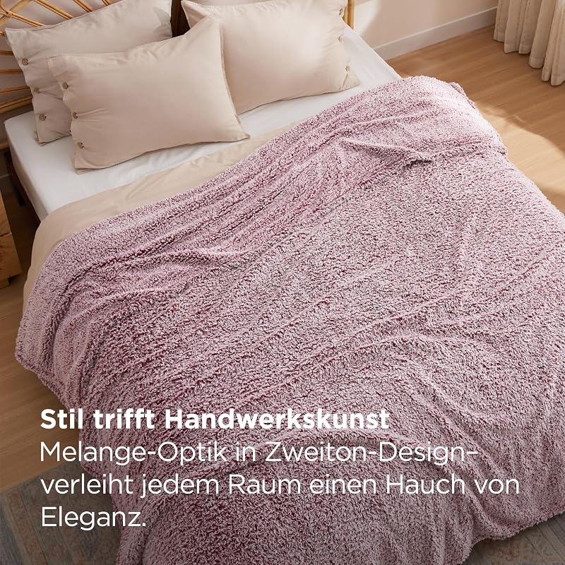 Bedsure Sherpa Ágytakaró Piros XL 150x200cm - Puha Kanapé Takaró Meleg Plüss Blanket