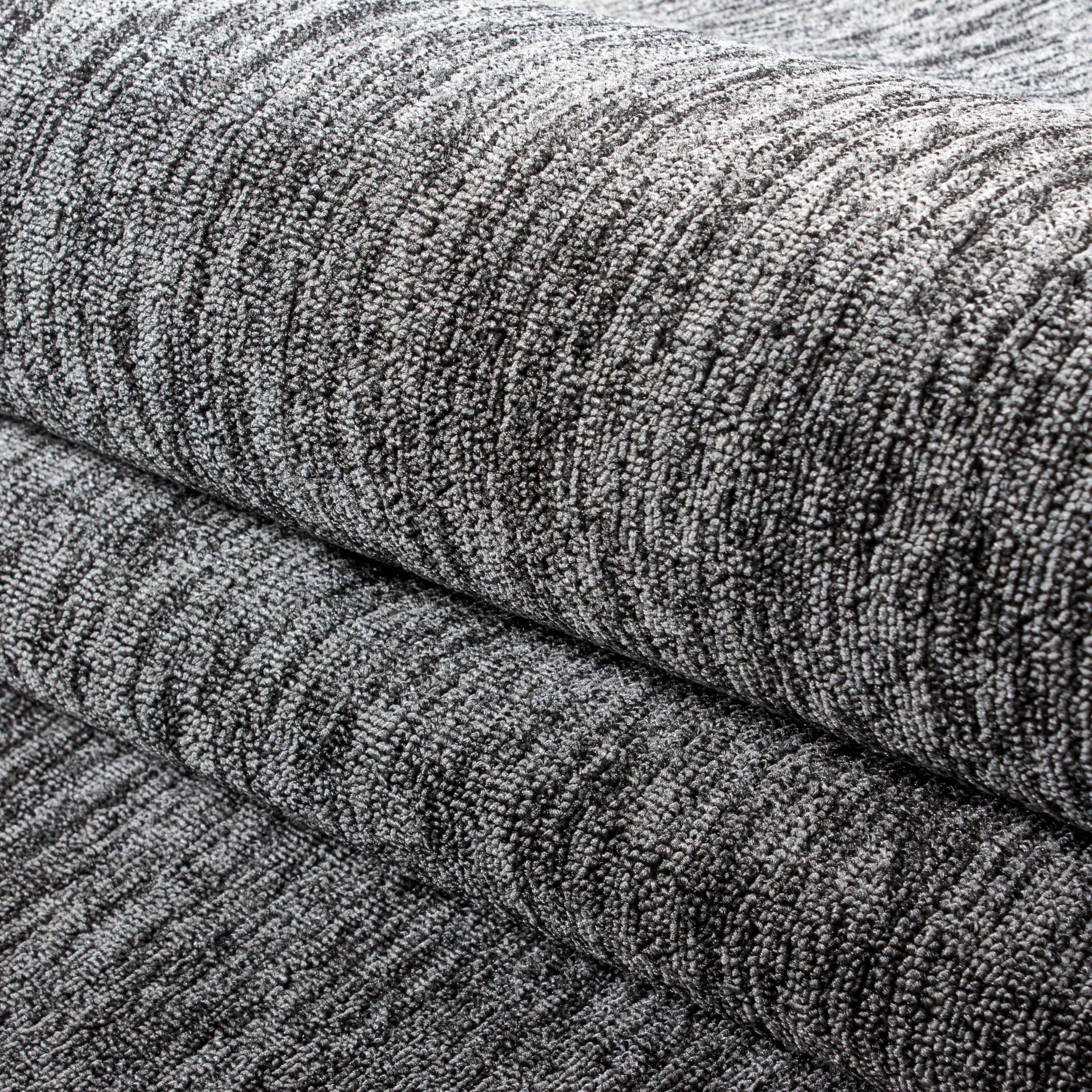 HomebyHome Teppich 200x290 cm Grau, Einfarbiger Kurzflor Schlingenteppich für großes Wohnzimmer, Esszimmer oder offenen Wohnbereich, Modern, robust & pflegeleicht