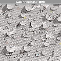 Vista 13 de Ambesonne Tela de Fiesta Popstar por Yarda, Estilo de Dibujos Animados Garabatos Dibujados a Mano Tema Musical Impresión de Arte Lineal, Tela