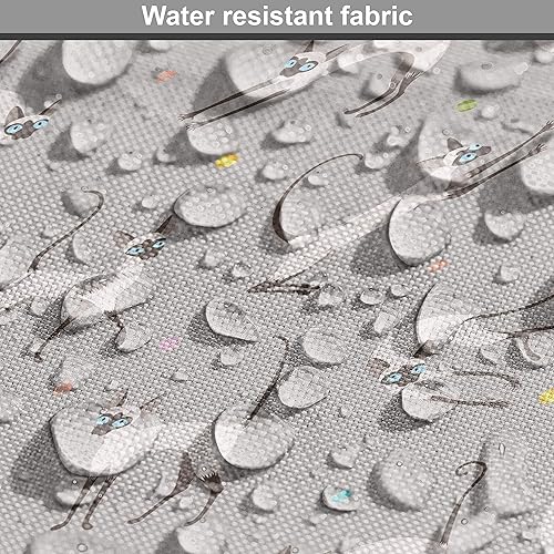 Vista 24 de Ambesonne Tela beige de The Yard, ilustración contemporánea de animales marinos en estilo retro, arte de caballito de mar de cangrejo de pulpo, tela